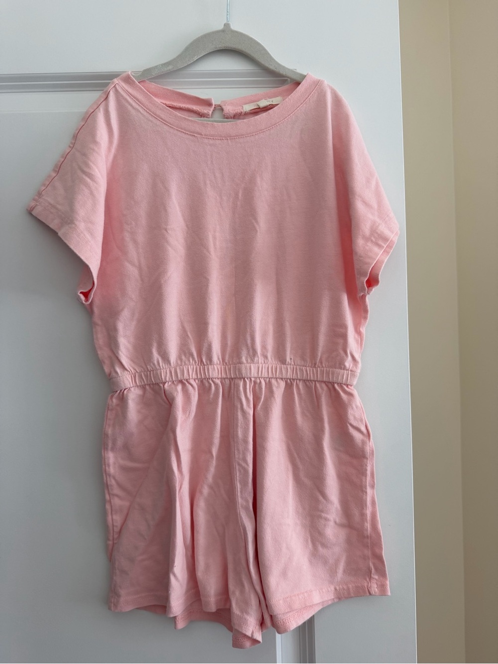 Girls' ZSupply Kelby Soft Light Pink Short-Sleeve Cotton Romper